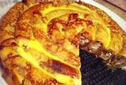 Блинный пирог с творожно-банановой начинкой и цукатами
