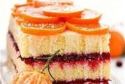 Цитрусовый пирог с клюквенной начинкой