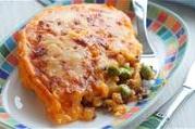 Детский пирог картофельный с индейкой, овощами и курицей