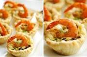 Корзиночки с грибами и креветками