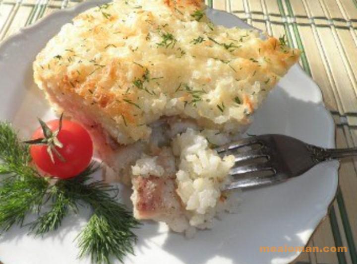 Рецепт рыба с рисом и грибами в