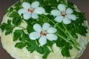 Салат с грибами "Три цветка"