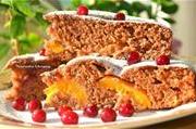 Шоколадно - медовый пирог с абрикосами