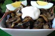 Теплая закуска из грибов и баклажанов