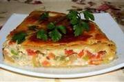 Заливной пирог с курицей и овощами